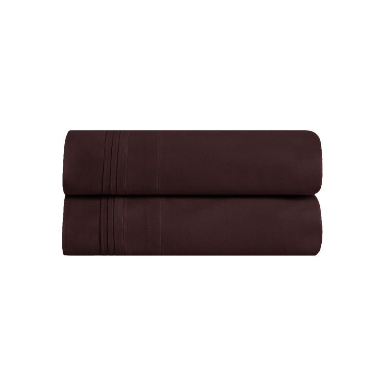 Ensemble de taies d'oreiller de couleur unie en coton égyptien certifié 650 fils Aldin, Très grand lit, Prune