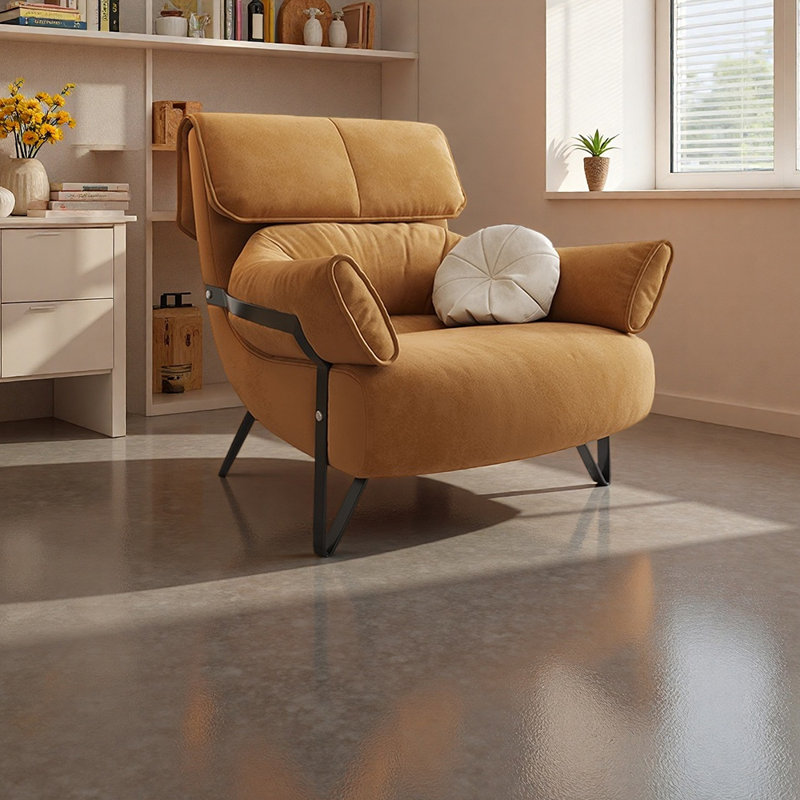 Chaise de loisirs en flanelle de style élégant, Jaune