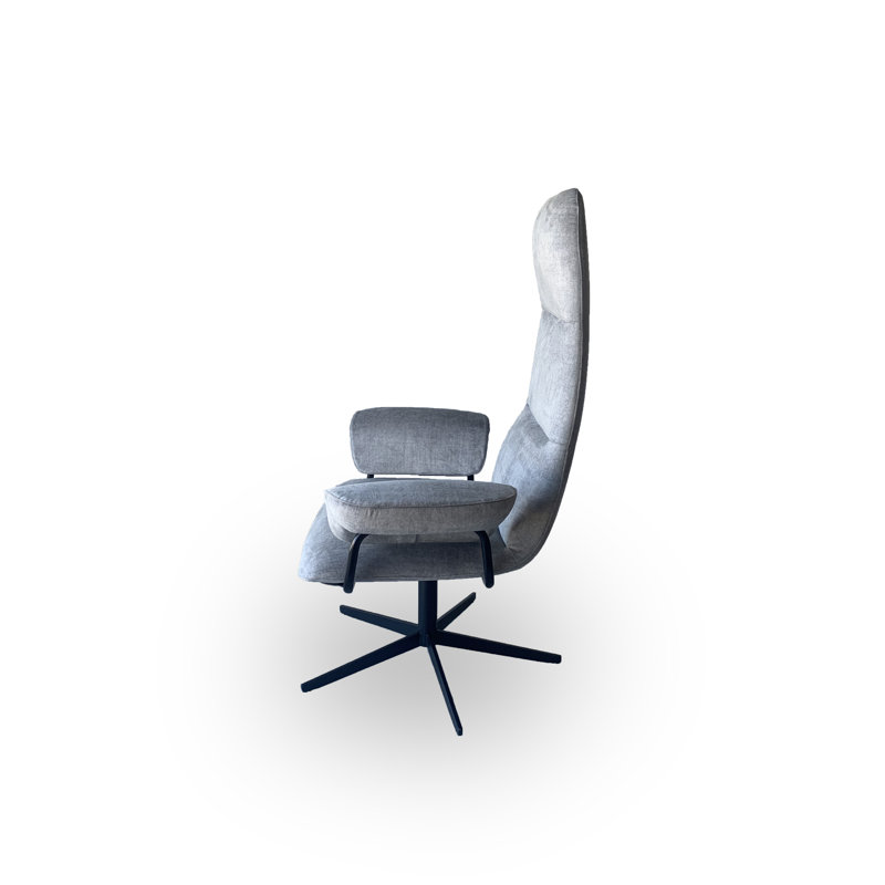 Arletta Upholstered Swivel Armchair, Grey