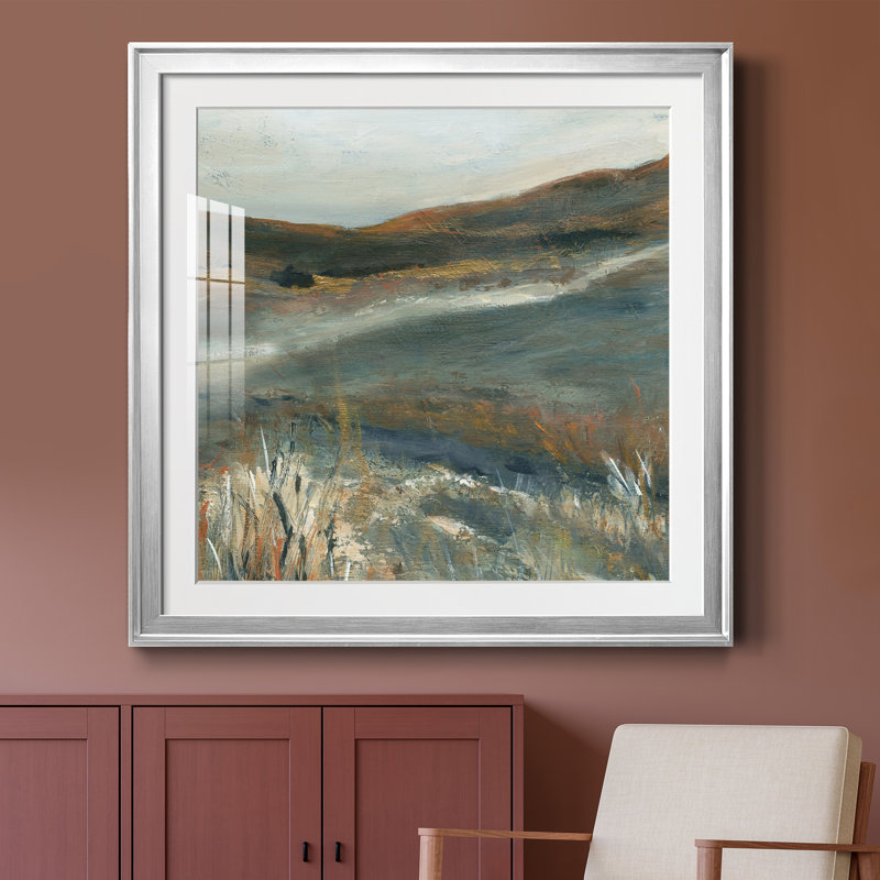 Cuivre crépuscule II - peinture encadrée, Papier avec cadre argenté, H 26,5 po x l 26,5 po x P 1,5 po