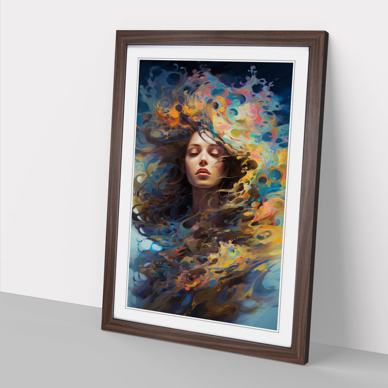 Single Picture Frame Print on Wood, 64cm H x 46cm W, Walnut Framed
