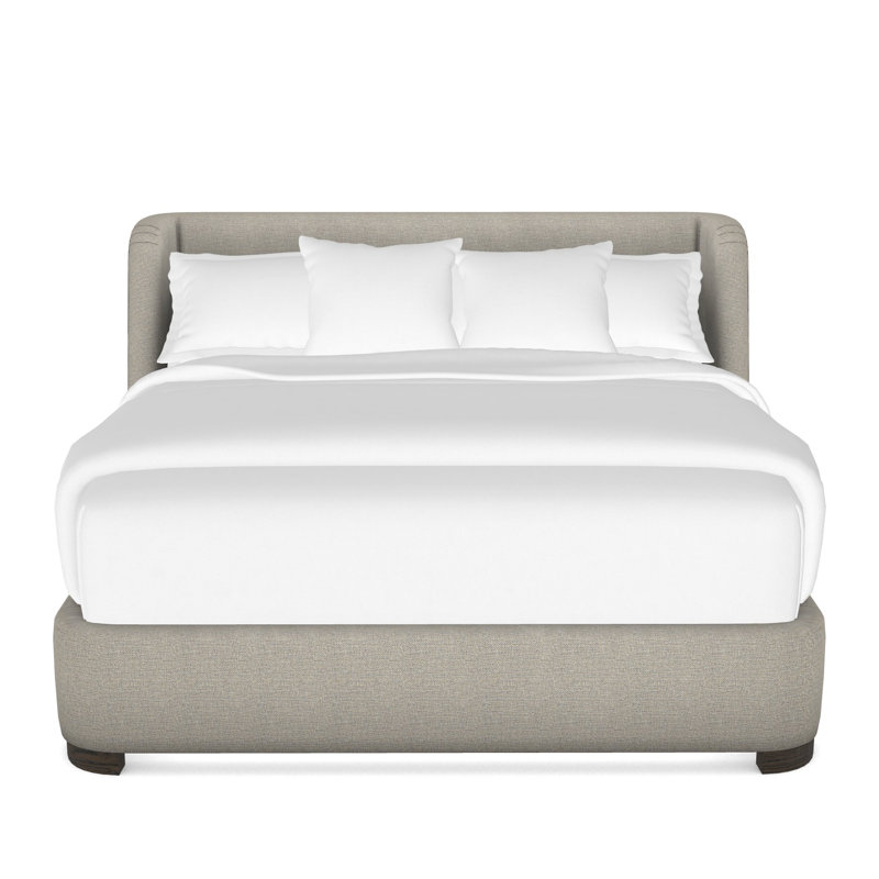 Tansy Solid Wood Wingback Bed, King, Havana, Impala Storm
