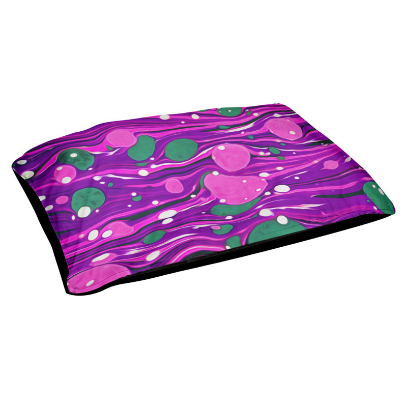 Coussin de lit paint tourbillons dog Byrge, Petit (l 28 po x P 18 po x H 6 po), Rose / Mauve, Polyester