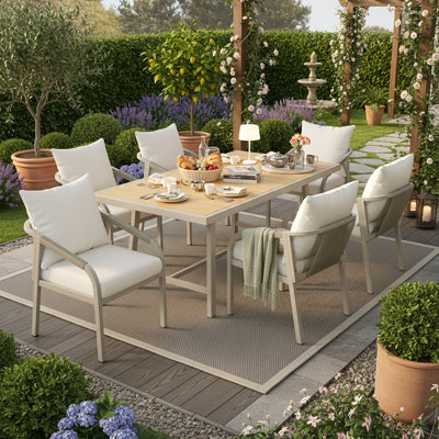 6 - Person Patio Dining Set with Rectangular Table