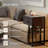 End Table With Charging Station - C Shaped Living Room Side Table With Drawer & Manual - Durable Bedside Table For Tidy Space