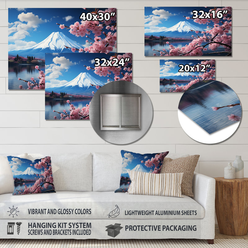 «Asian Art Majestic Mont Fuji V», reproduction sur cadre non encadrée, H 12 po x l 20 po x P 1 po