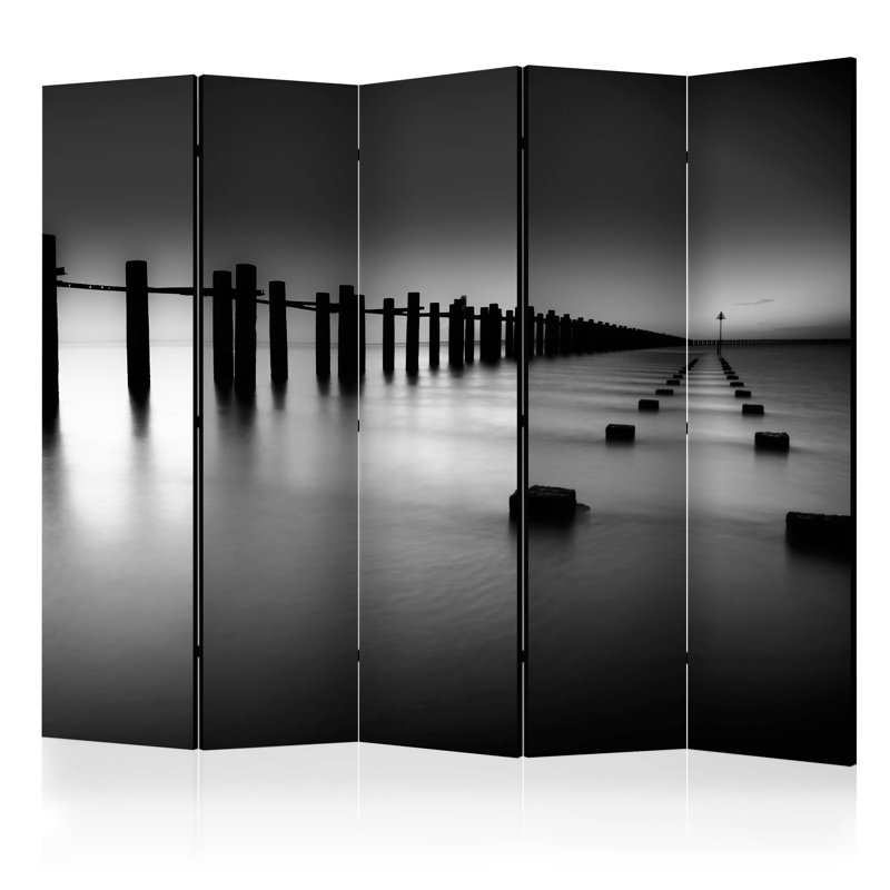 Halijaide 225cm W x 172cm H 5 - Panel Solid Wood Folding Room Divider