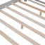 Lit plateforme double en bois avec éclairage à DEL, rangement pour tête de lit et garde-corps, fourmi grise à DEL antique, garde-corps