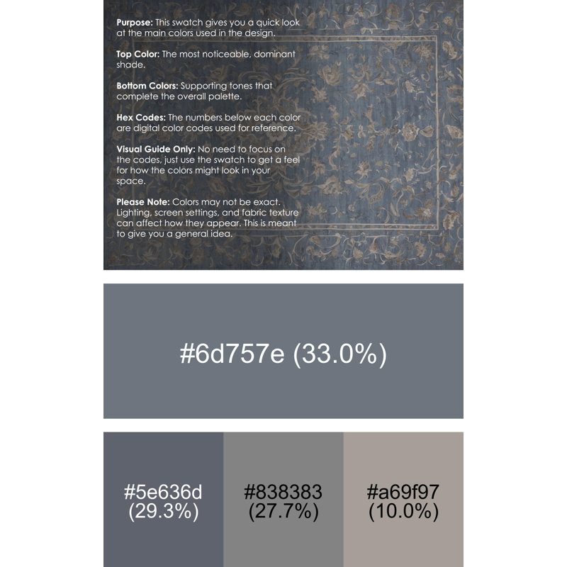 Machine Washable Gray Area Rug, Square 6'