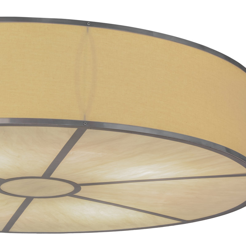 Plafonnier encastré 8 lumières 48 po Zélande, Jaune, H 10 po x l 48 po x P 48 po