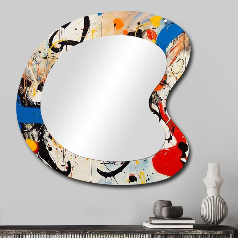 Miroir mural moderne asymétrique All That Jazz Colorful Joy III - Abstract Collages, 27 po x 27 po