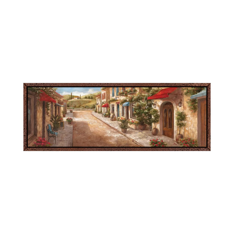 Italian Village II by Nan - Panoramic Print on Canvas, 121.92 cm H x 40.64 cm W, Classic Brown Wood Framed Canvas