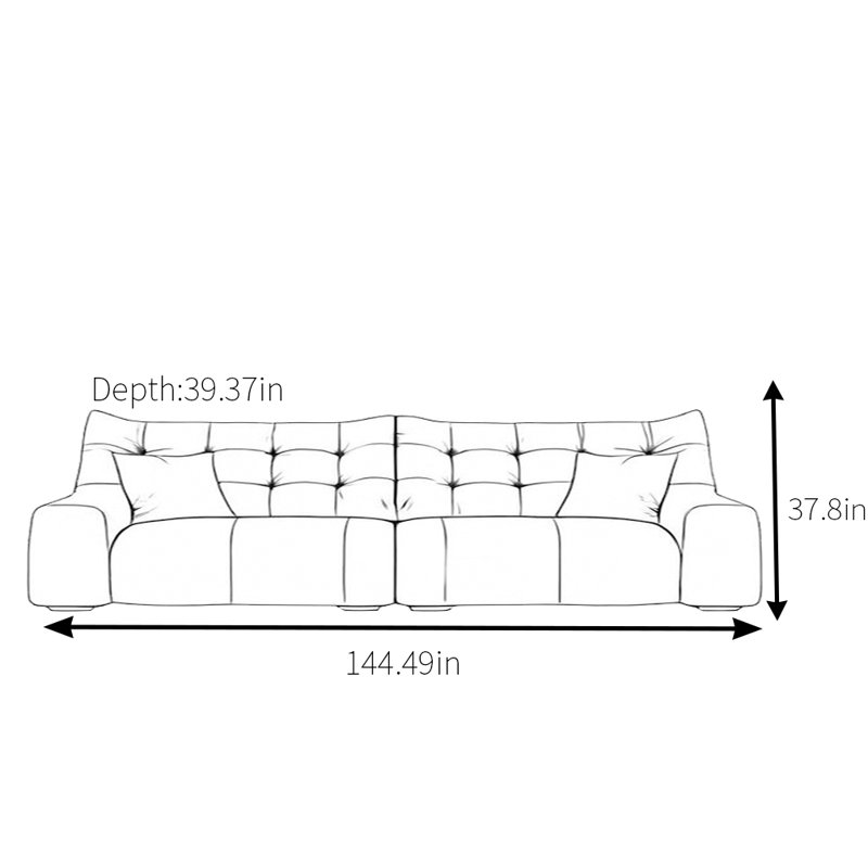 Canapé Minimalist, H 37,8 po x l 144,49 po x P 39,37 po, 5
