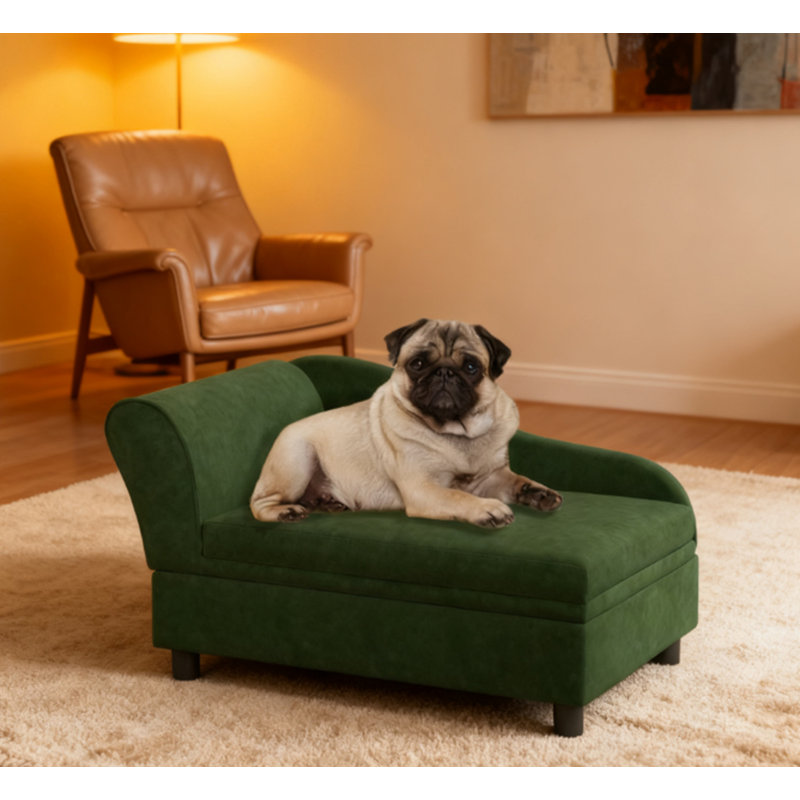 Canapé-lit pour animaux de compagnie avec rangement, Vert