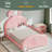 Twin Size Upholstered Rabbit-Shape Princess Bed-1487986506