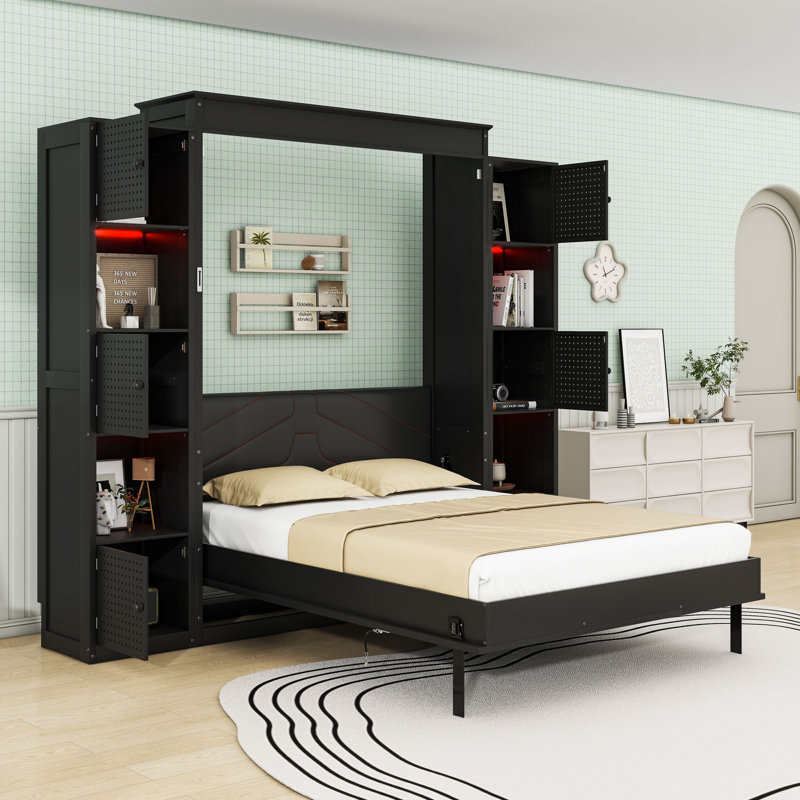 Queen-Size Murphy Bed with LED Lighting