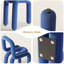 Ensemble de chaises à dossier moderne bleu uni (ensemble de 2)-1979974895