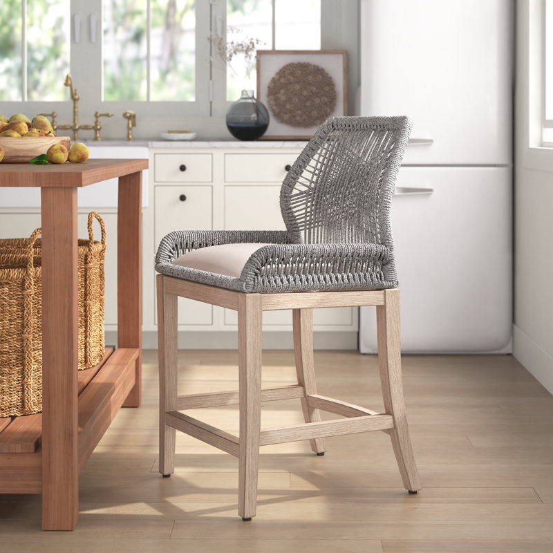 Tabouret de bar et de comptoir Mitali, Platinum, Tabouret de comptoir (assise de 26 po de hauteur), Gris clair