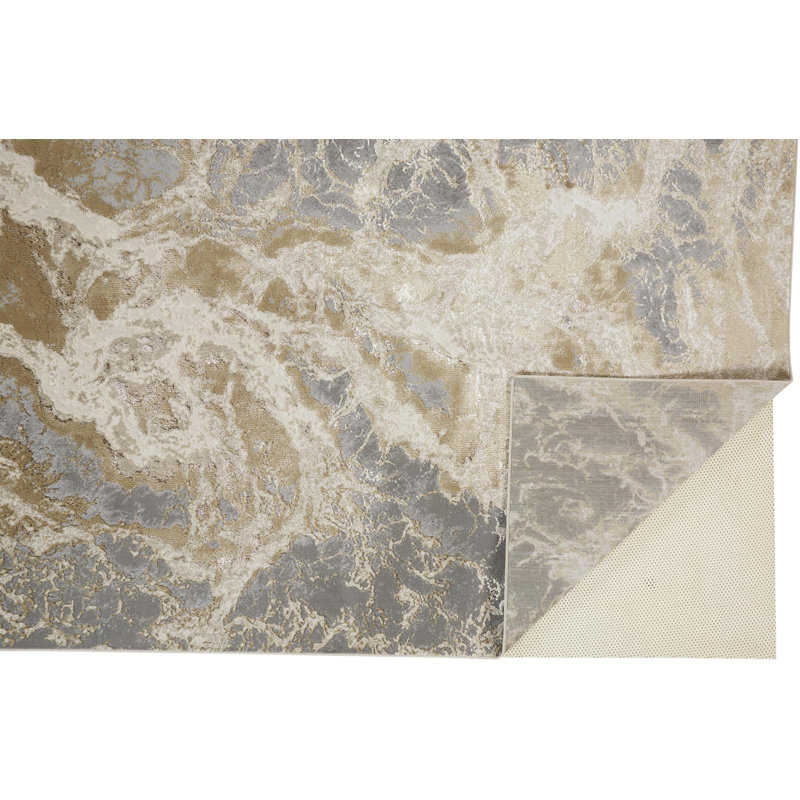 Tapis beige Shabari, Tapis de couloir 2 pi 10 po x 7 pi 10 po