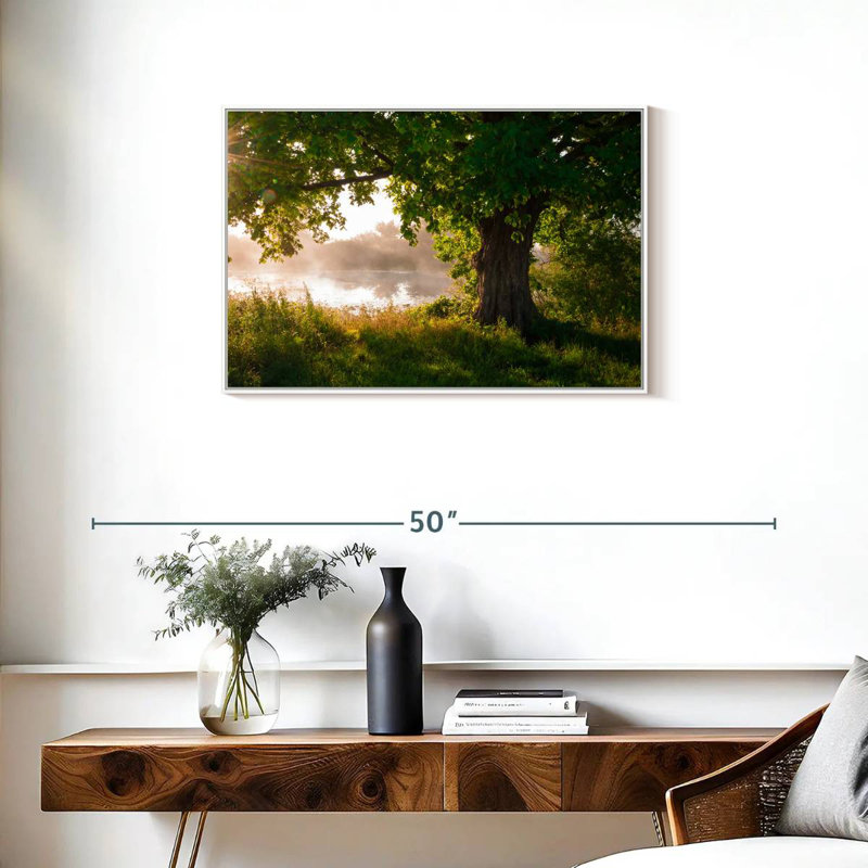 Chêne solitaire, Cadre flottant blanc, 31 po x 21 po