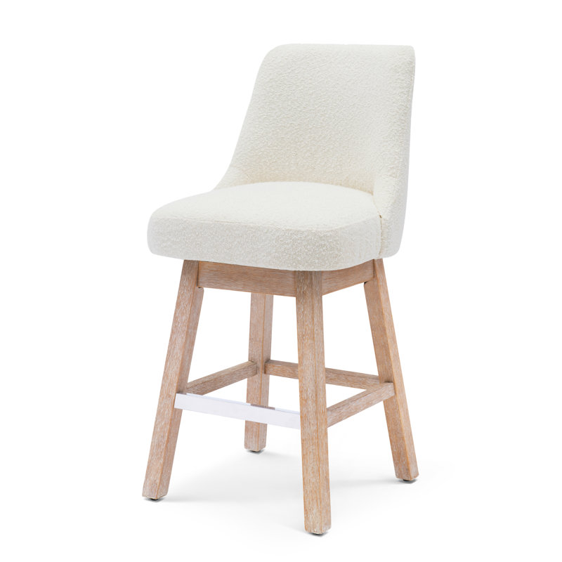 Tabouret de comptoir pivotant et pivotant 26 po Breann, Crème