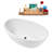 55" Streamline Soaking Glossy White Freestanding Tub and Tray With Internal Drain-101412865