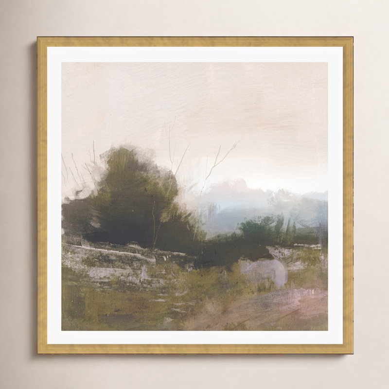 «Spring Farm» par Dan Hobday Art, Oui, Papier avec cadre doré, H 30 po x l 30 po x P 0,75 po