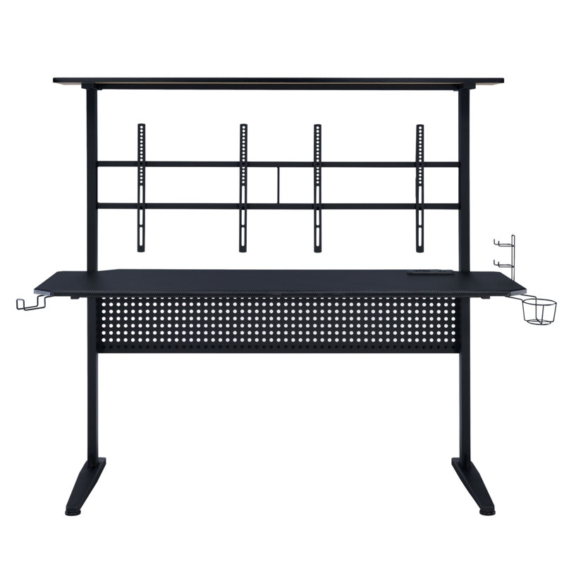 Black Gaming Desk With LED Light