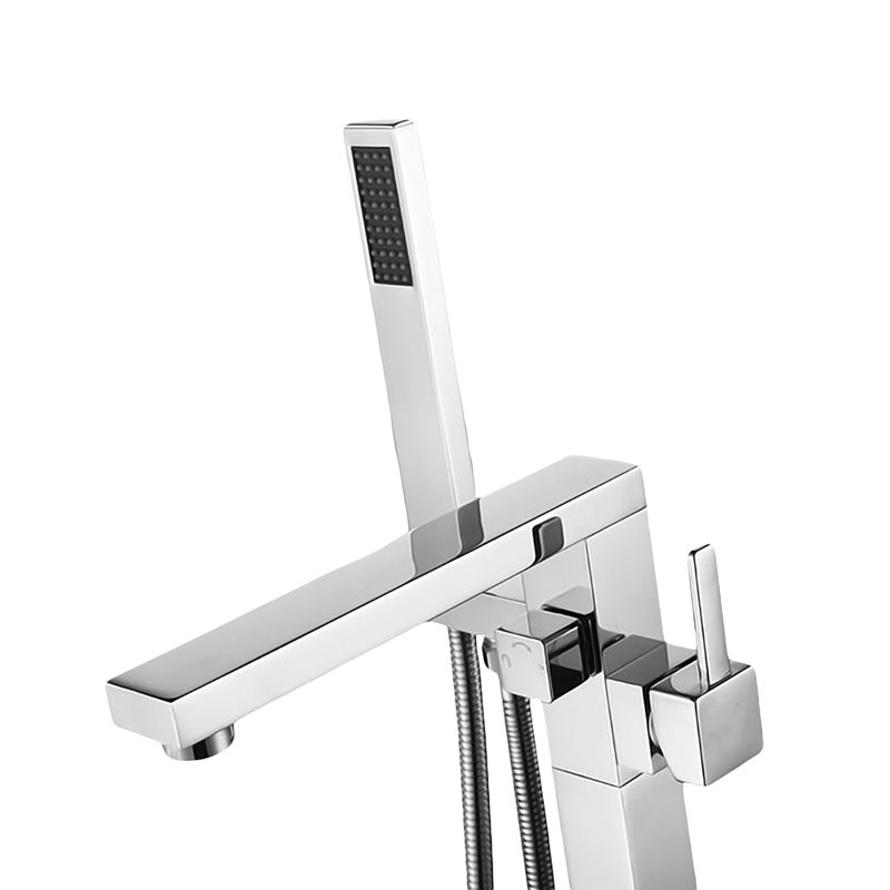 Kimmi 1 Handle Floor Tub Filler with Diverter, Chrome