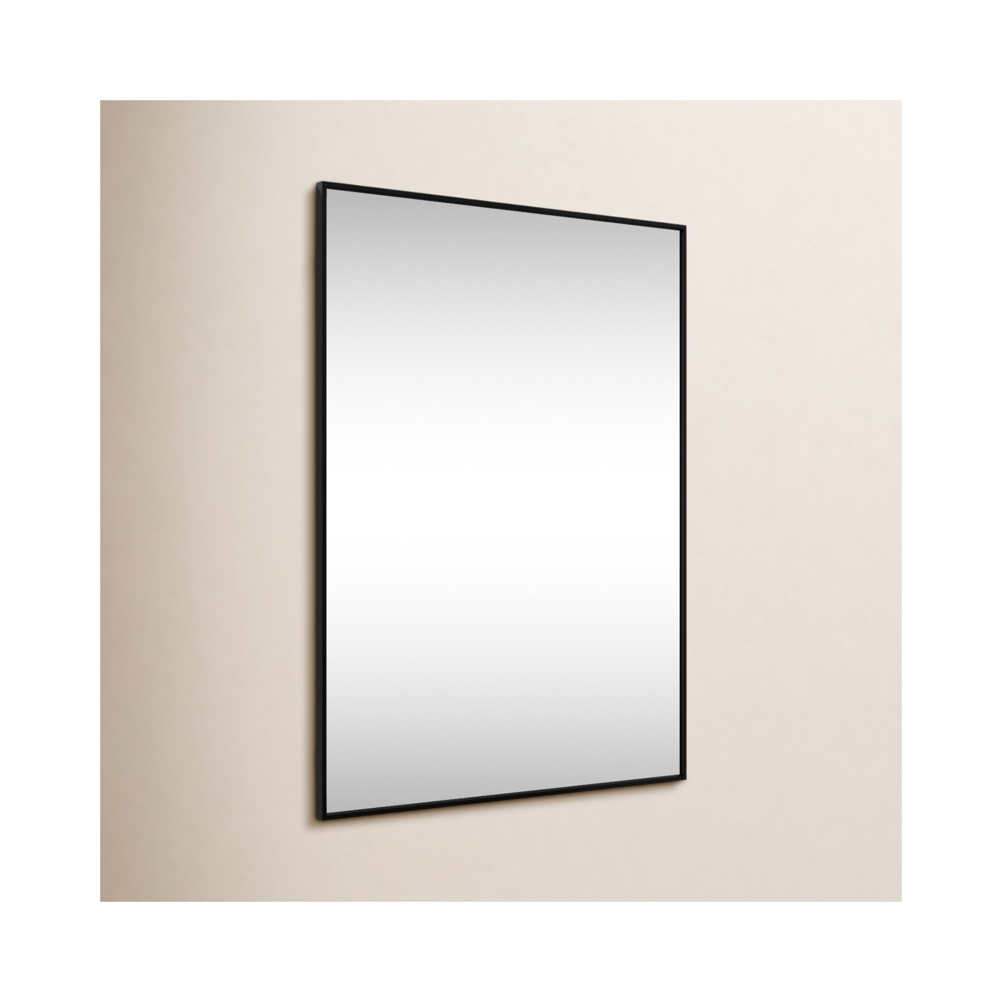 Sabine Metal Rectangle Wall Mirror, 48" x 36", Black