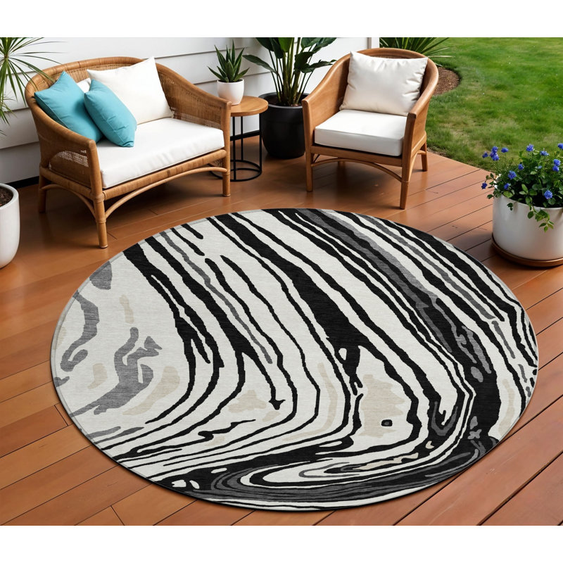 Tapis rond noir 8 po