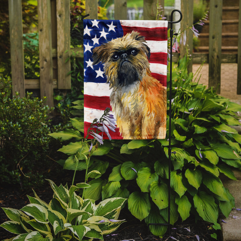 2 côtés en polyester de 2 côtés american drapeau de jardin, Griffon bruxellois
