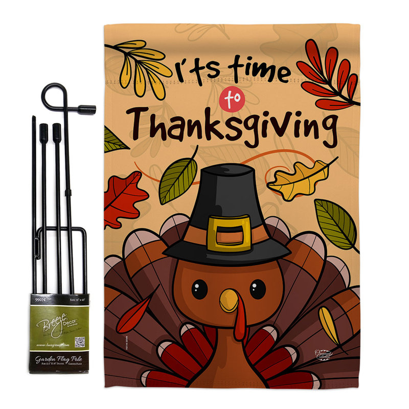 Ensemble de drapeaux en polyester 19 x 13 po It's Thanksgiving
