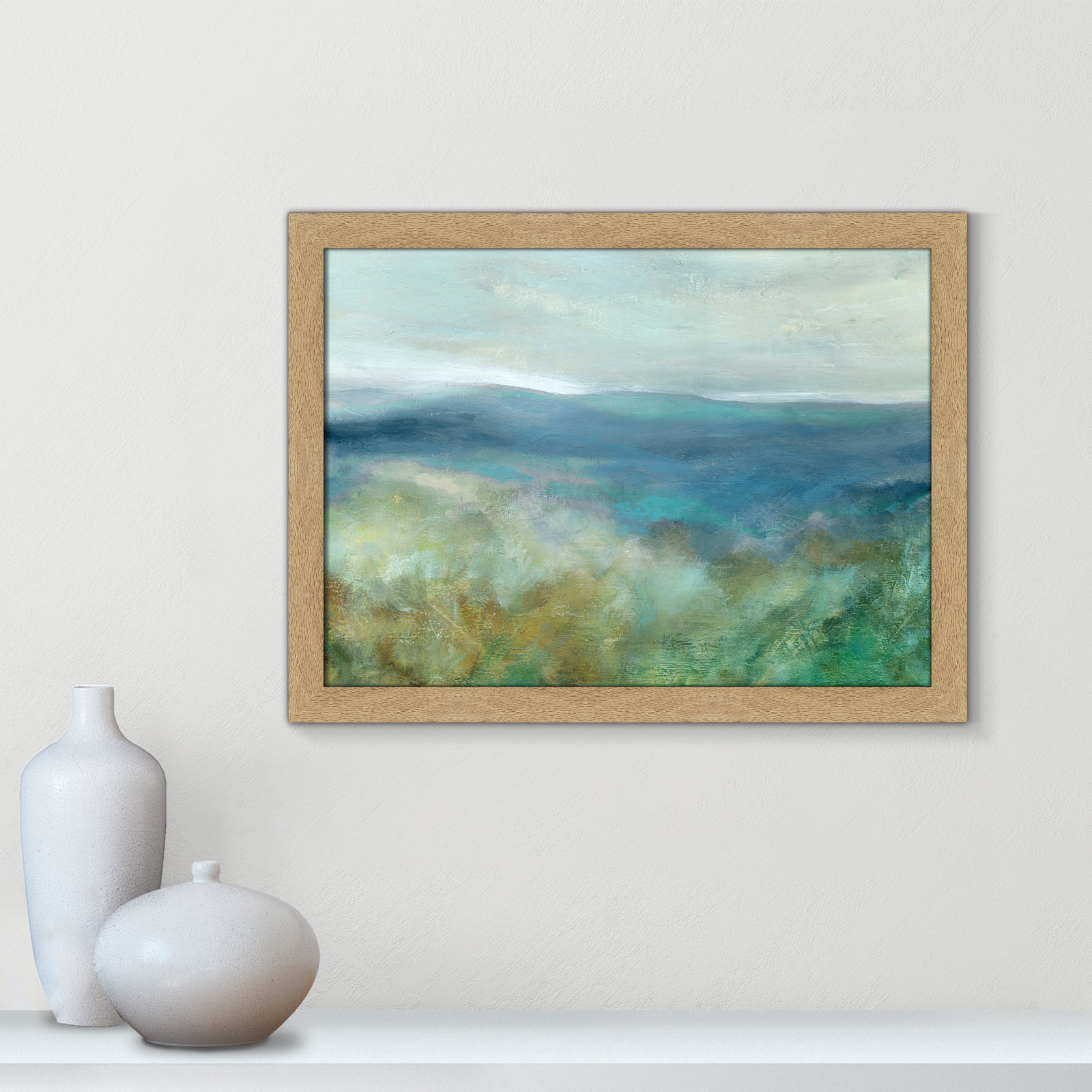 Adamsville "Blue Mountain Overlook" Painting, Natural Framed, 18" H x 24" W x 1.12" D
