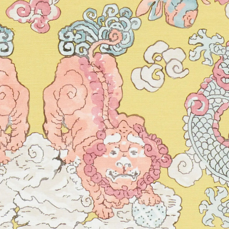 Magic Mountain Dragon Fabric, Yellow