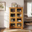 Armoire de rangement moderne 40,16 po H avec 8 portes et vitrine