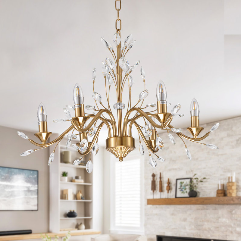 Daraich 6 - Light Dimmable Classic / Traditional Chandelier, Polished Gold