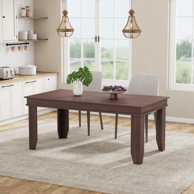 63" Farmhouse Dining Table for 6-8 People, Rustic Rectangular Wooden Kitchen Table with Sturdy Legs for Home, Apartment & Restaurant (Brown)