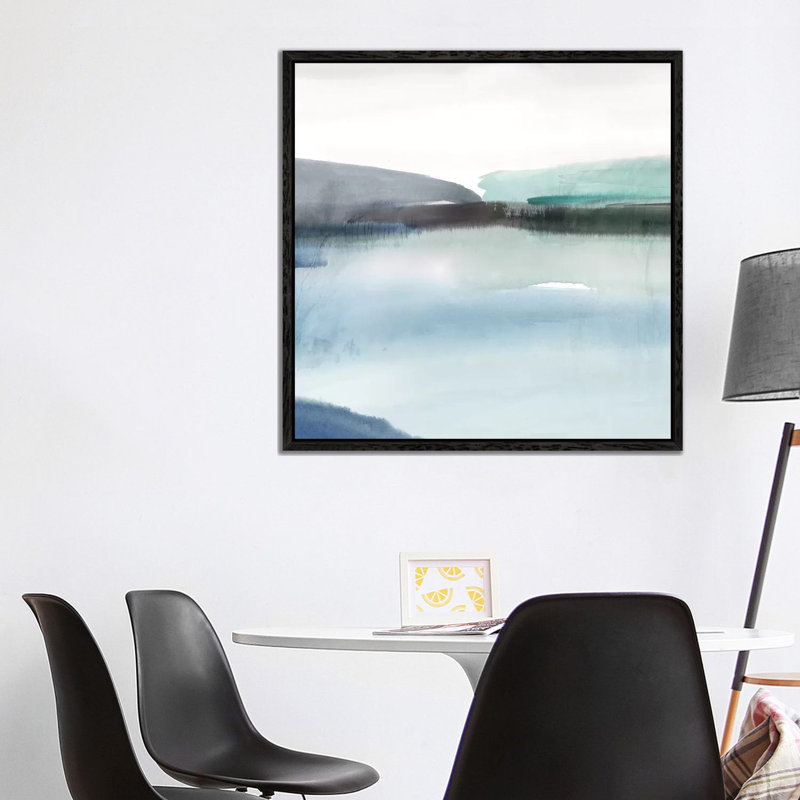 Slide Away II by Isabelle Z - Painting on Canvas, Black Framed, 93.98 cm H x 93.98 cm W