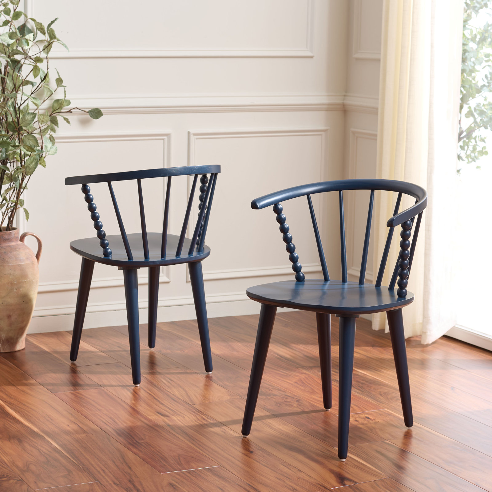 Condrey Curved Back Dining Armchair, Navy