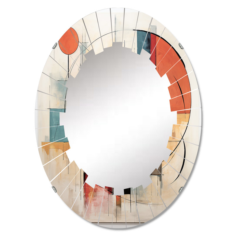 Hatherop - Mid-Century Wall Mirror Oval, 30 po x 20 po