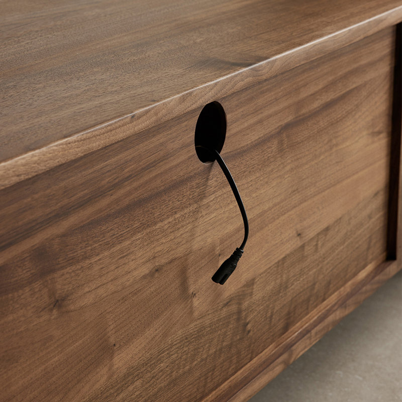 Retro style black walnut TV stand
