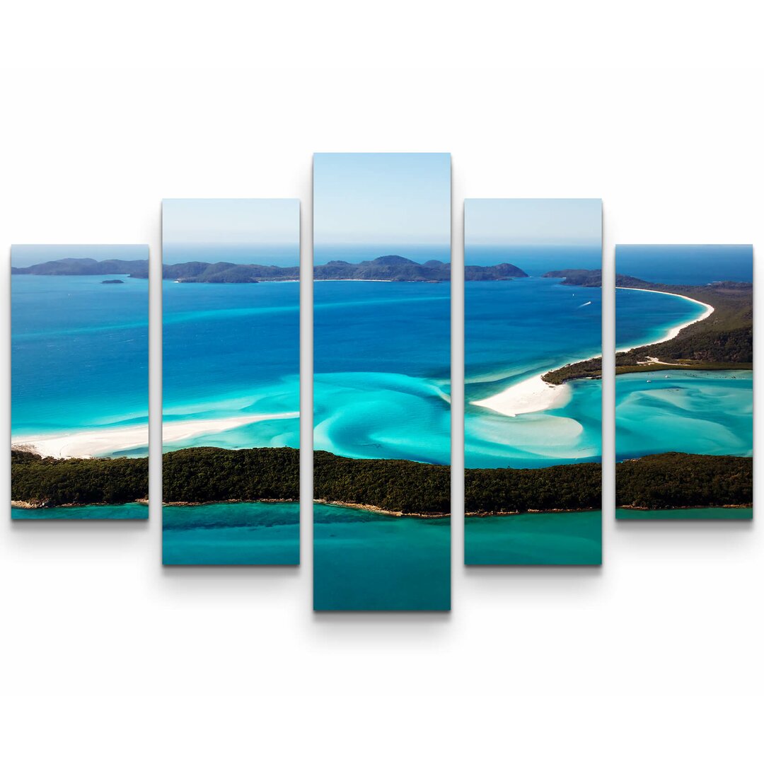 5-tlg. Leinwandbilder-Set Whitehaven Beach - Australien