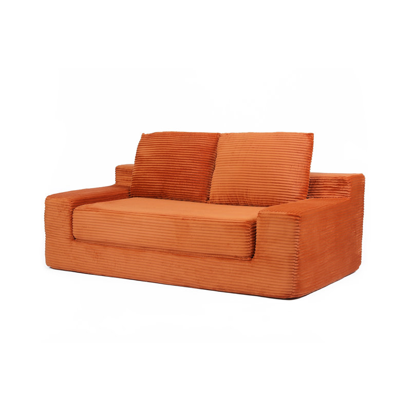 Canapé-causeuse, canapé-lit confortable à assise profonde, petit canapé en velours côtelé moderne pour le salon, coussin réversible avec coussins, aucun assemblage requis