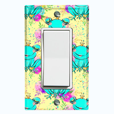 Princess Frog Green Crown Flower Yellow Animals 1 - Gang Rocker Standard Wall Plate