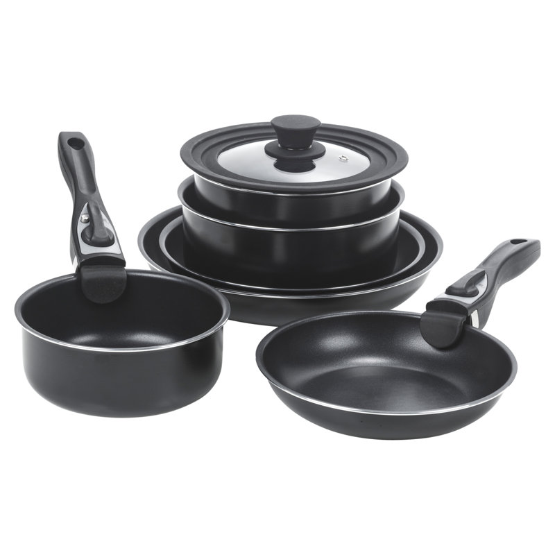 Meghrig 7 - Piece Non-Stick Hard-Anodized Aluminium Cookware Set