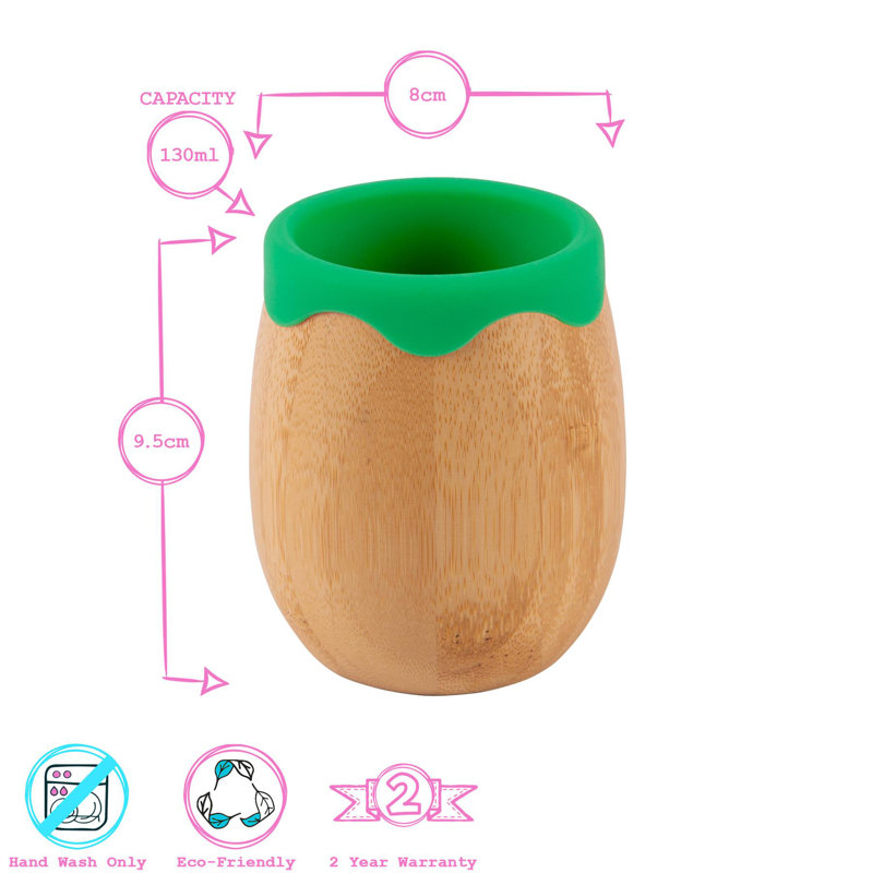 Tiny Dining 130ml Bamboo Wine Tumbler, Green