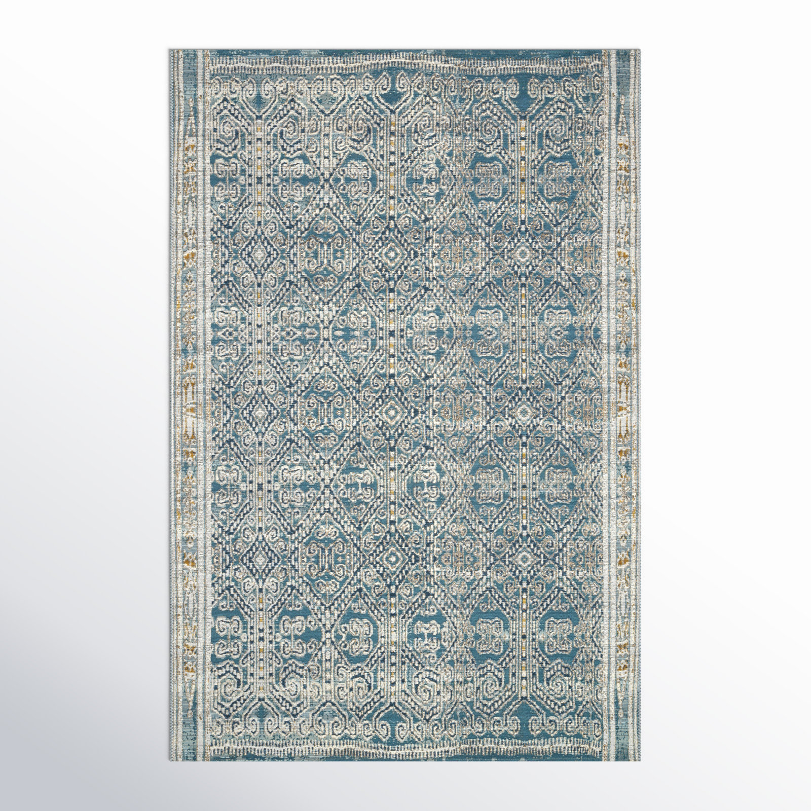 Davana Blue Indoor/Outdoor Rug, Rectangle 3'11" x 5'11"