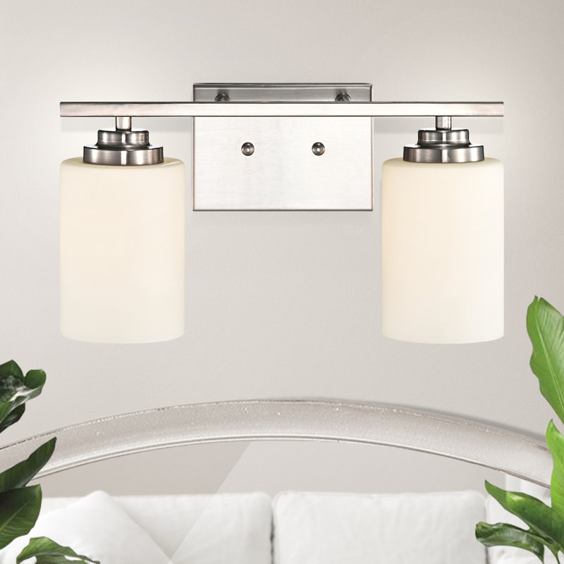 Éclairage pour meuble-lavabo Burdene, 2, Nickel brossé