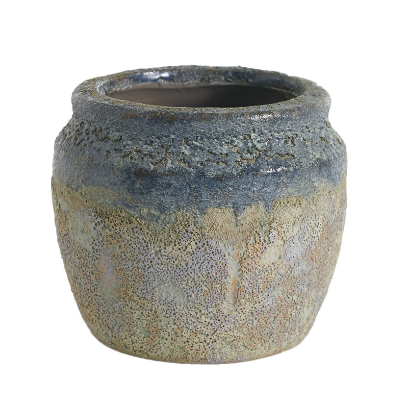 Handmade Ceramic Pot Planter, 4.25" H x 4.75" W x 4.75" D